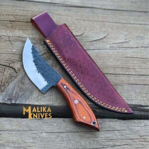 Handcrafted Fixed Blade Skinner Knife with Durable Pakka Wood Handle-0031