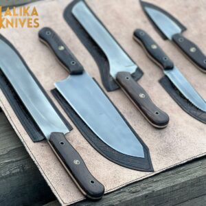 Malika Ultimate Kitchen Knife Set: Premium All-in-One Collection with Custom Leather Carrying Case – Perfect for Home Chefs & Culinary Enthusiasts-0204