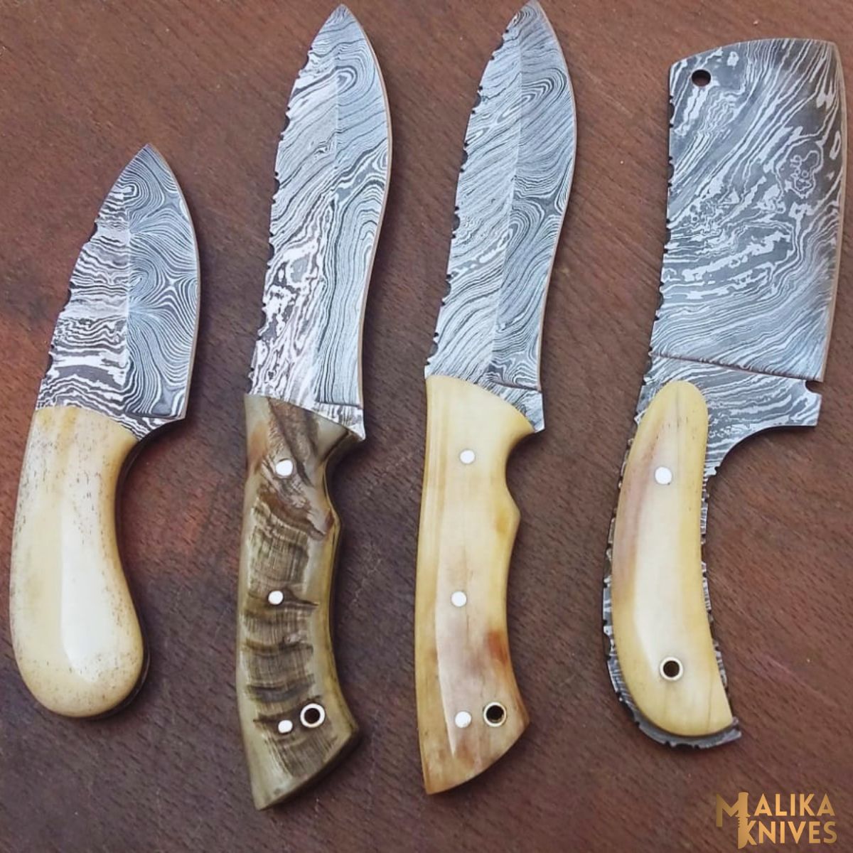 Unleash Your Hunting Prowess with Malika Knives’ Handmade Hunting Knife Set-0335