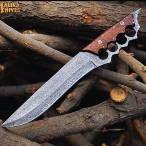 Handmade Tactical Knuckle Bowie Knife with Full Tang handle-0025