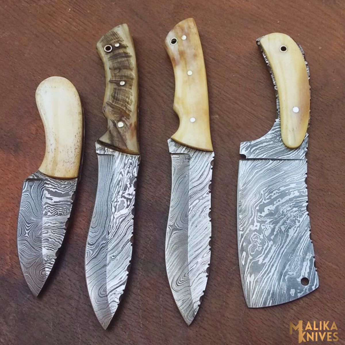 Unleash Your Hunting Prowess with Malika Knives’ Handmade Hunting Knife Set-0335