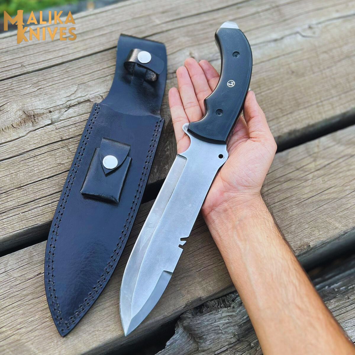 Custom Spear-Point Bowie Knife for Outdoor Enthusiasts-0023