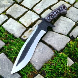 Handforged Tactical Bowie Knife with Micarta Handle-0032