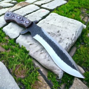 Handforged Tactical Bowie Knife with Micarta Handle-0032