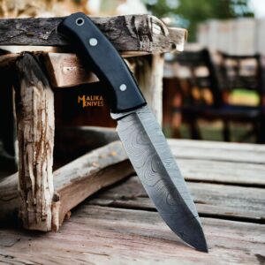 Damascus Bushcraft Hunting Knife – Ultimate Outdoor Companion-0351