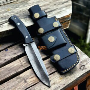 Damascus Bushcraft Hunting Knife – Ultimate Outdoor Companion-0351