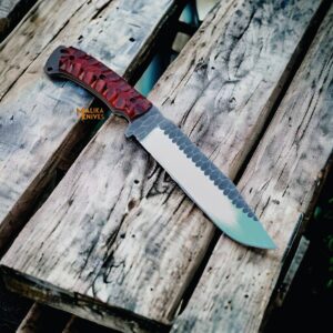 Handforged D2 Steel Hunting Bowie Knife with G10 handle-0353